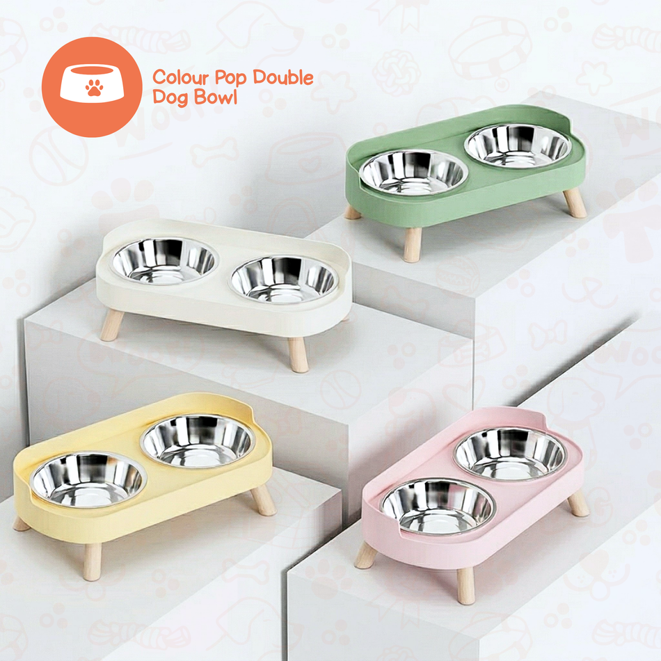 Double Stainless Steel Dog Bowl