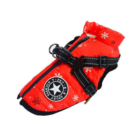 Warm waterproof dog jacket with built-in harness – Trendy Mutt UK